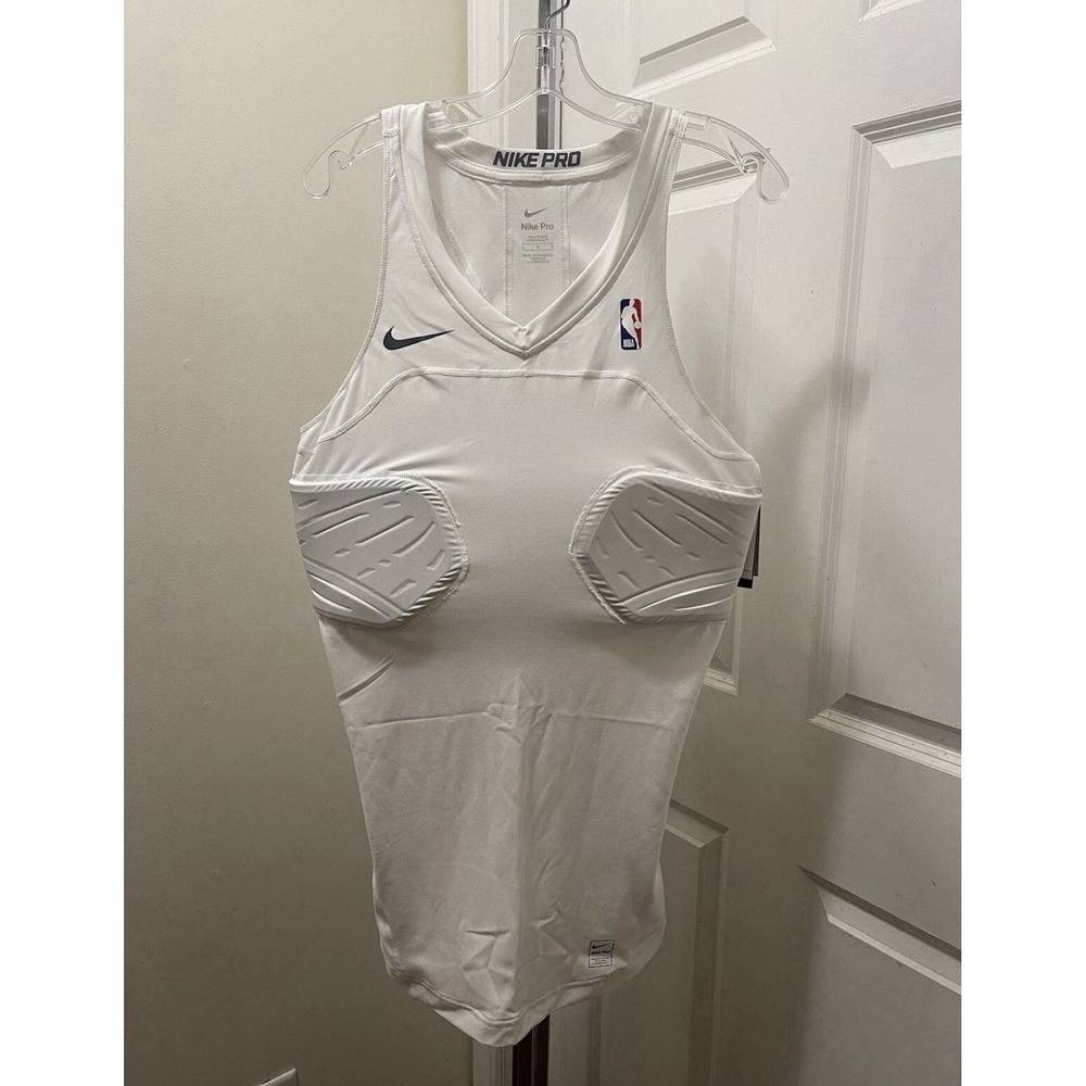 Nike Pro Hyperstrong Mens NBA Compression Padded Tank White 881965-100 2XL Tall